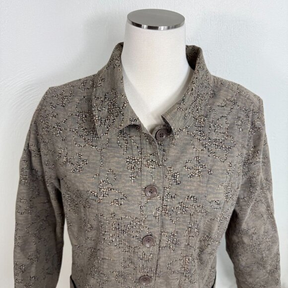 Christopher Banks‎ Womens Taupe Batik Style Button Up Jacket - Picture 5 of 13
